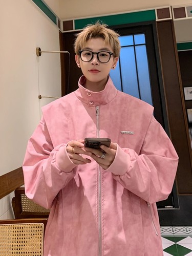 Men's Leather Jacket, Unisex Spring and Autumn/Winter Streetwear American Casual Niche Jacket, Couples Fashion Biker Style Men's Clothing