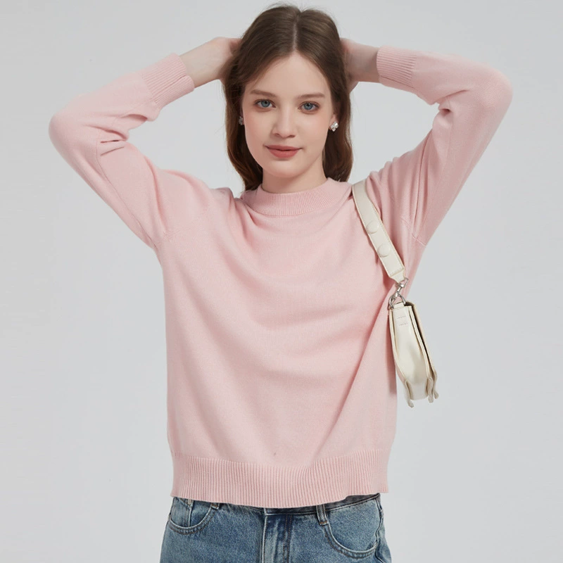 Cotton base body-friendly knitted demi-season thin sweater, western style