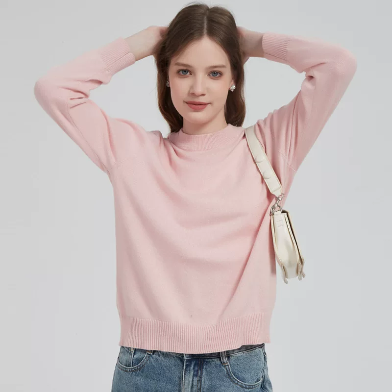 Cotton base body-friendly knitted demi-season thin sweater, western style