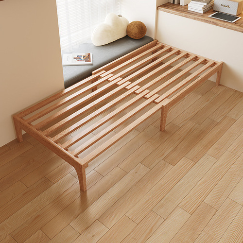 IYR7 Extendable Single Bed for Children 1.2m Folding and Pull-out Bed Frame Modern Simple Design Small Flat Bed Frame without Headboard