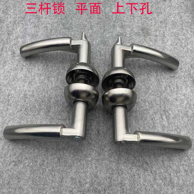 Bathroom three-pole door lock keyless indoor bathroom lock handle bathroom lock bolt toilet bathroom handle hole distance