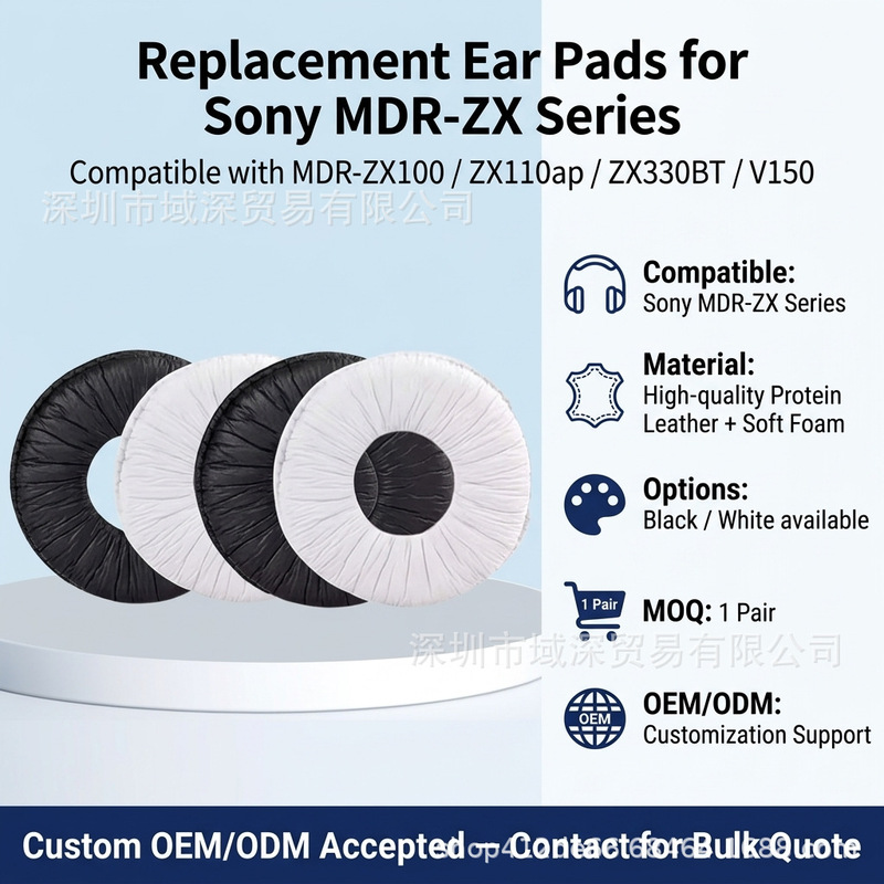 Suitable for Sony Mdr-Zx100 Zx110 Zx300 V150 V300 Headphone Covers, Sponge Covers, Ear Muffs