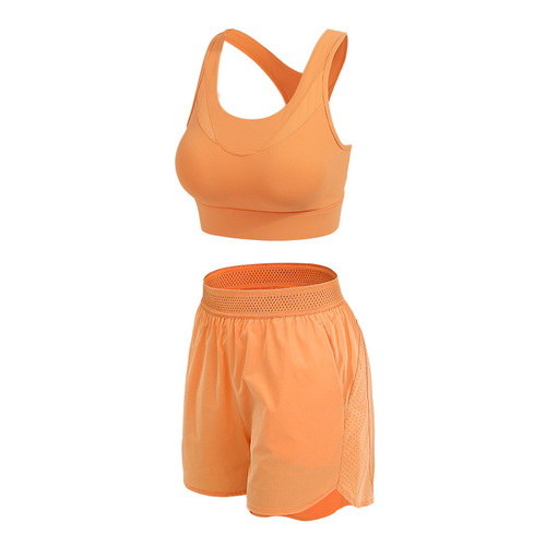  New Summer Fashion Sports Bra Set Women's Professional Running Breathable Yoga Wear Fitness Sports Shorts
