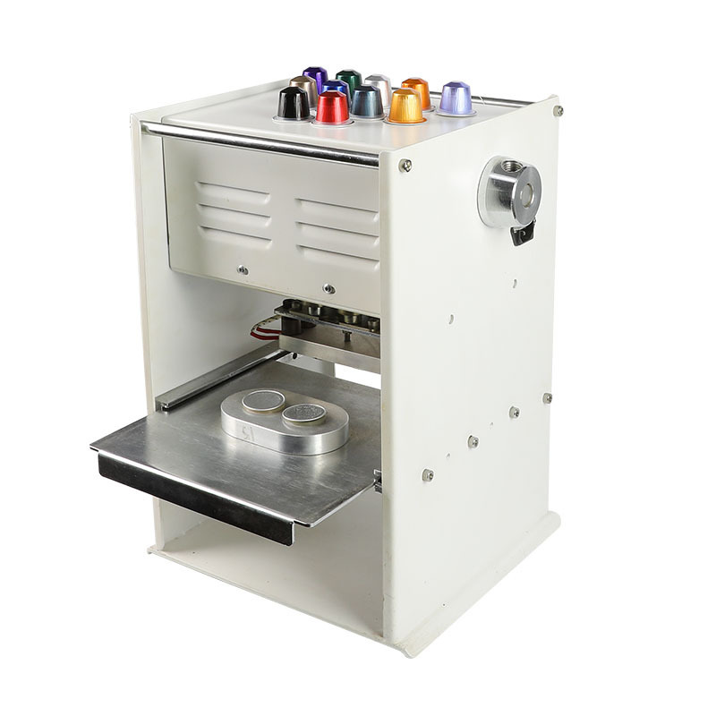37mm commercial porous American coffee capsule cover film sealing machine can also accommodate 15ml Nespresso capsules