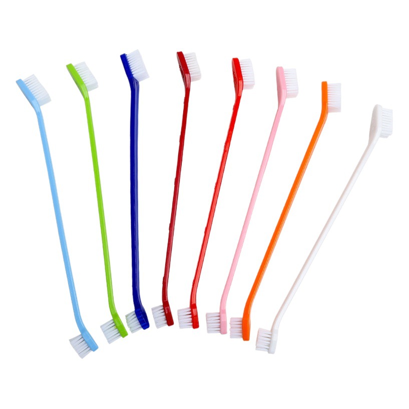 Pet Toothbrush for Cats and Dogs, Double-Headed Disposable Pet Toothbrush for Oral Cleaning