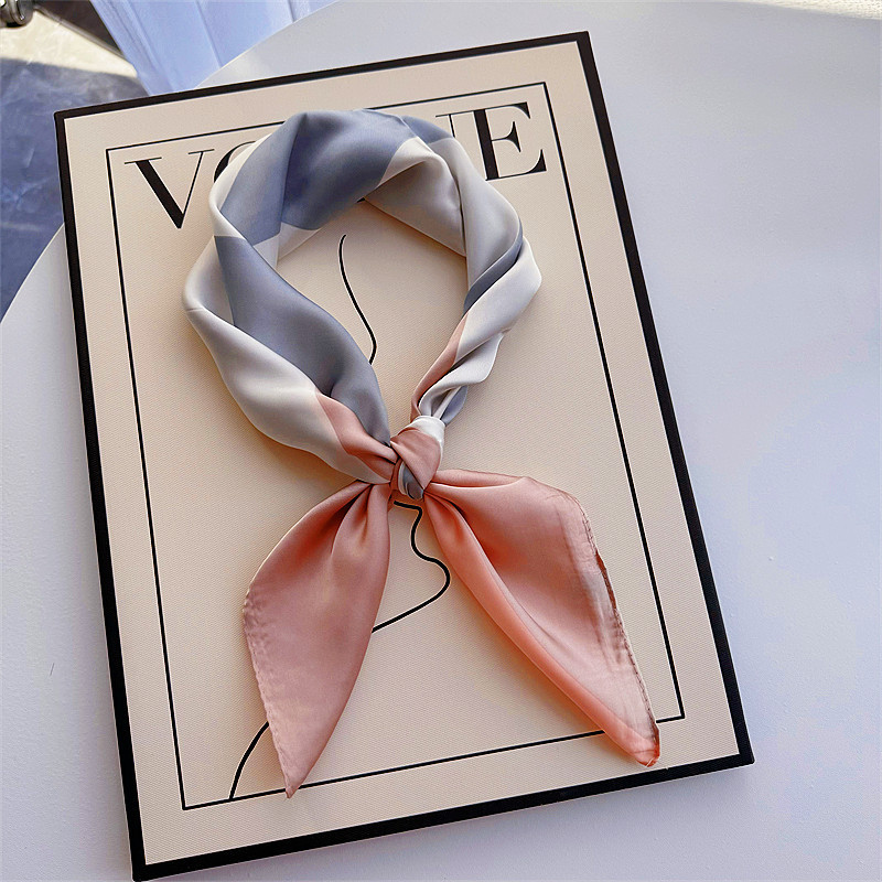 Bufandas de seda para mujeres primavera y otoño bufandas de moda para mujeres bufandas de cuello para maestros y empleados regalos de impresión de lujo ligero