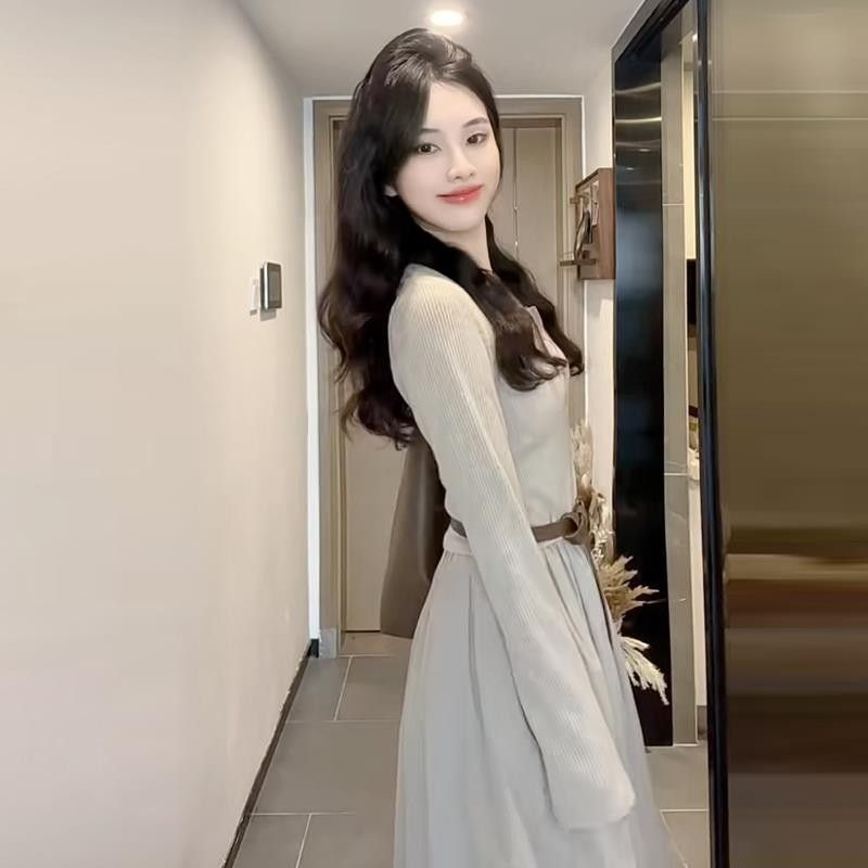 2025新款秋季流行风格法式长袖连衣裙子女装初早秋气质设计感长裙|undefined
