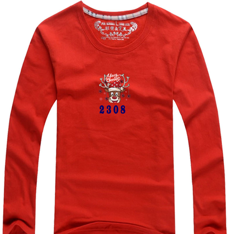 Camiseta de manga larga rojo ropa familiar Feliz Navidad Año Nuevo transfronterizo madre e hijo Ropa de mujer una familia de tres Papá Noel