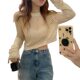 Thin Long-sleeved Sunscreen Sweater Women's Summer New Loose Lazy-style Hollow-out Blouse Sling Off-top Short Top