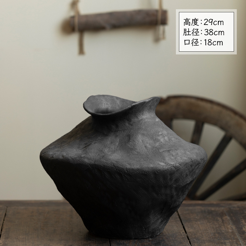Jingdezhen vintage vasijas de cerámica negra decoraciones decorativas en la sala de estar decoraciones creativas