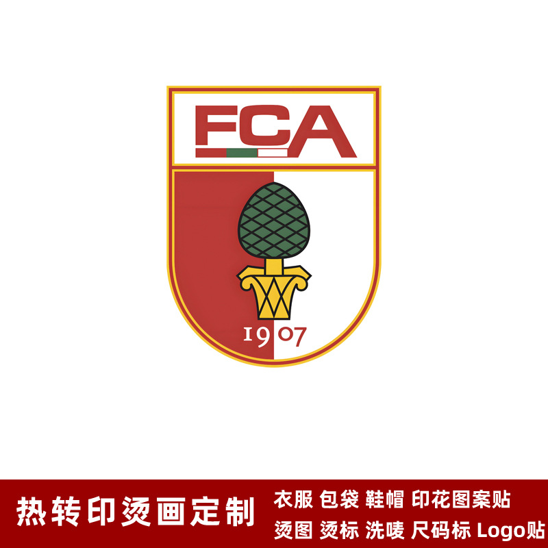 Augsburg komanda loqosu termo çap sticker dəmir üçün