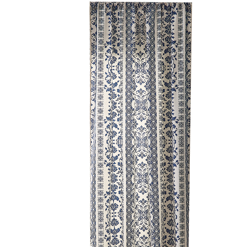 Chinese-style Blue And White Porcelain Curtains For Bedroom_voghion.com