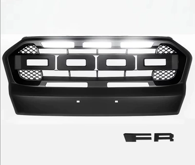 Suitable for 2015-2018 Ford Ranger T7 pickup truck front grille with lights, radiator cover, off-road modification parts (Zhongwang) - ranger-t7-high-spec-with-lights