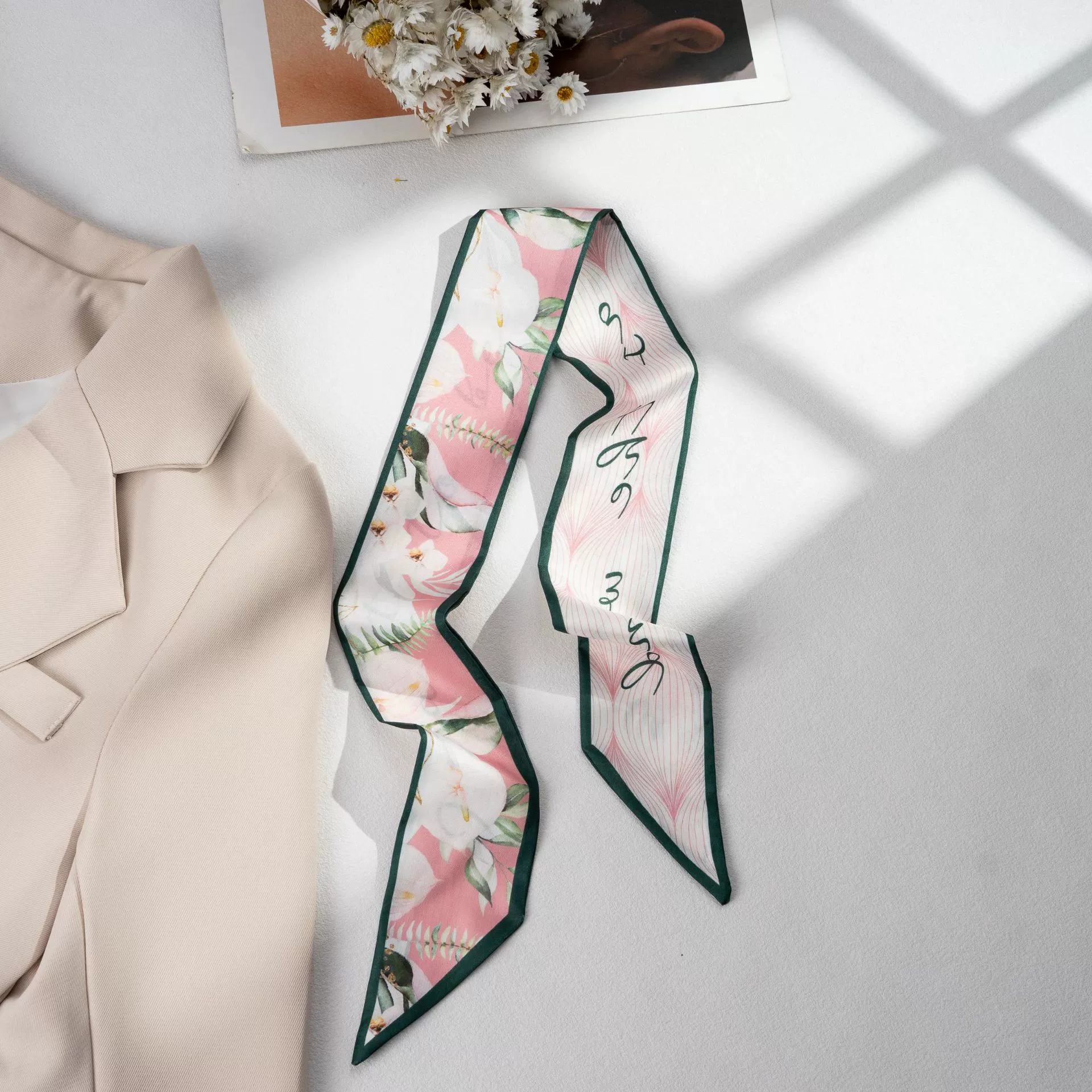 Silk Scarf Hairband (Suhang) long streamer 89×3.8 cm, lightweight gift box option