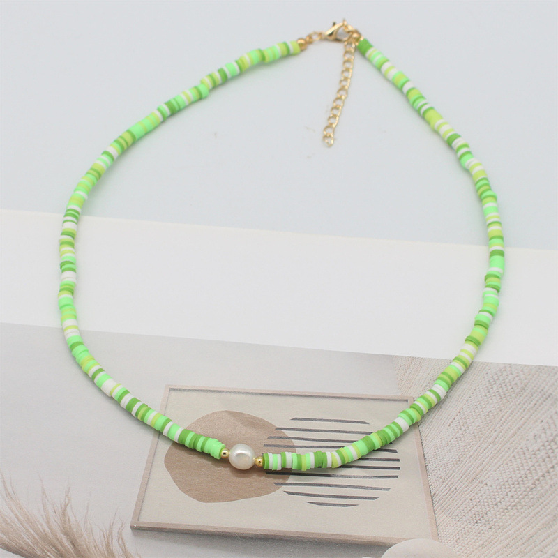 Holiday Occasion Vacation Geometric Imitation Pearl Soft Clay Women's Necklace