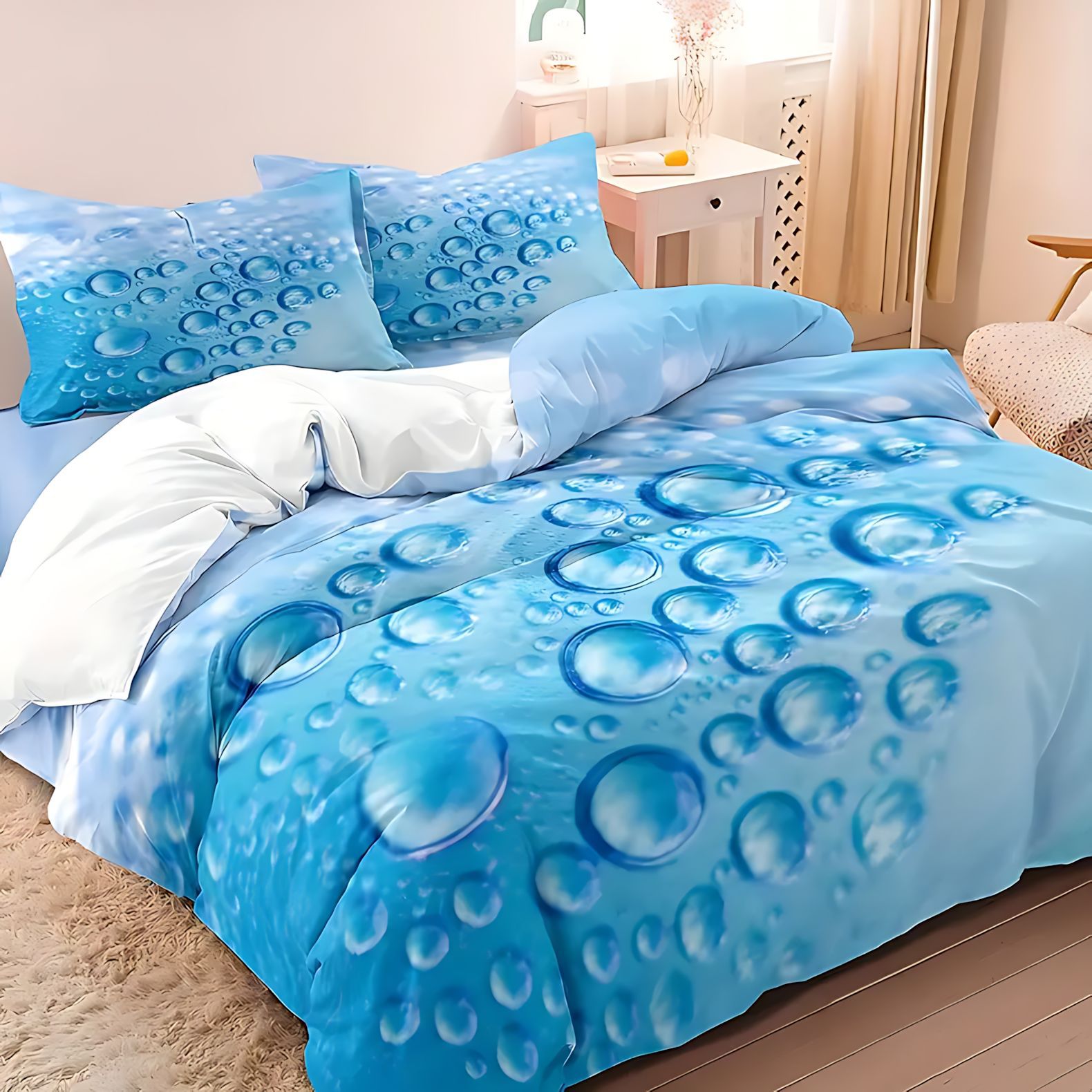 TEMU / JIT abrasión colchón kit burbuja de color impresión digital 3D fuente de ropa de cama fabricantes