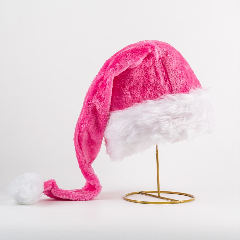 Gorro navideño con luz LED de felpa para adultos y niños, gorro navideño para fiestas, disfraz, decoraciones navideñas transfronterizas.