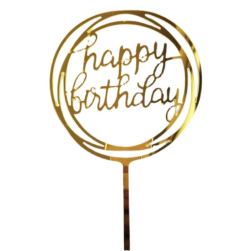 Acrílico de diez piezas de pastel de cumpleaños Tarjeta de inserción TARJETA DE HORNEAR bandera arreglo de cumpleaños decoración postre plug-in