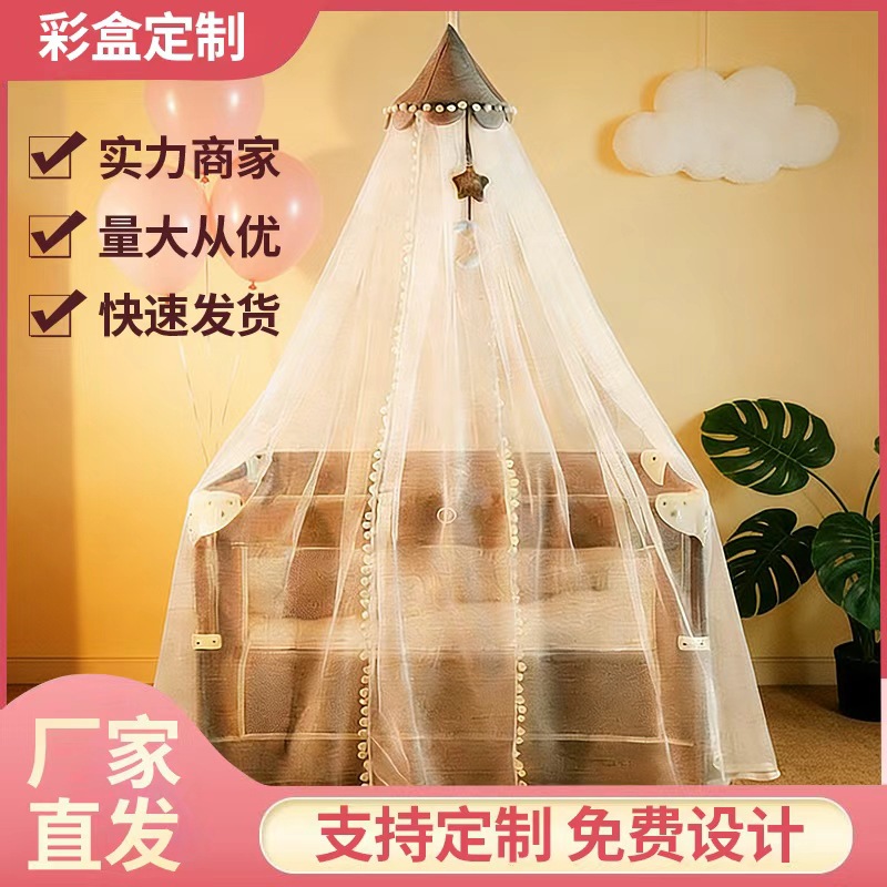 Mosquitera de cuna Mosquitera de palacio con soporte para levantar mosquitera para bebé
