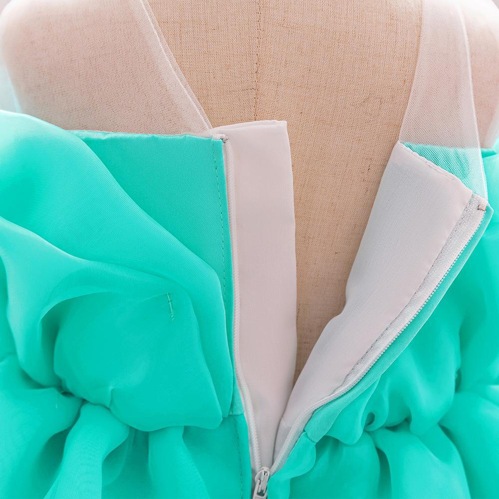 Nuevo vestido de princesa infantil transfronterizo vestido de año nuevo para niñas vestido de sujetador vestido de malla plisada vestido de rosa