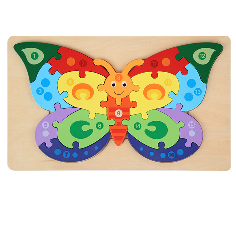 Juguetes de puzzle de madera de hebilla para niños pequeños Juguetes de bloque de bloques de construcción de bebés Juguetes de puzzle cognitivo de forma emparejada