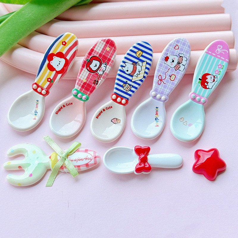漫画 diy 樹脂アクセサリージュエリー猫フォーククリーム接着剤ヘアピン携帯電話ケース靴バックルキーホルダーペンダント|undefined