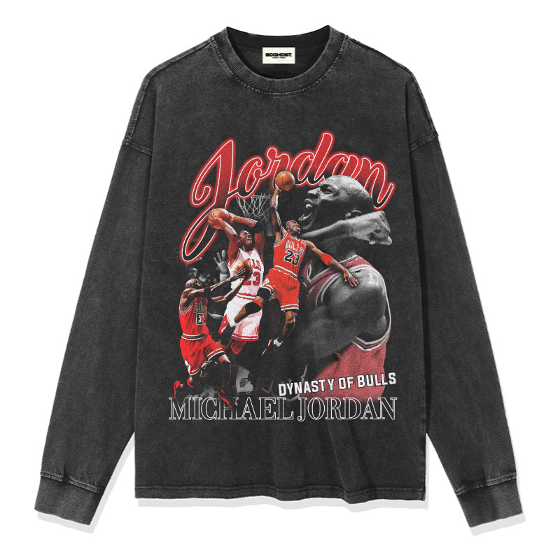 Manga larga negra lavada