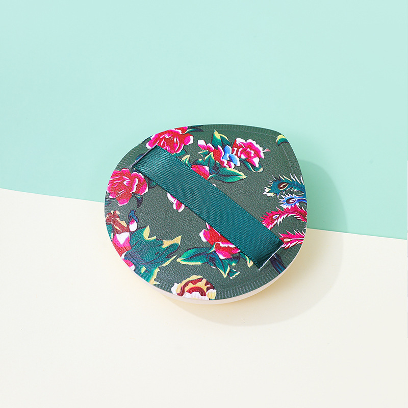 100 puntos chaqueta de flores grandes polvo de algodón de azúcar suave Q seco y húmedo maquillaje esponja de aire herramientas de maquillaje personalizadas al por mayor