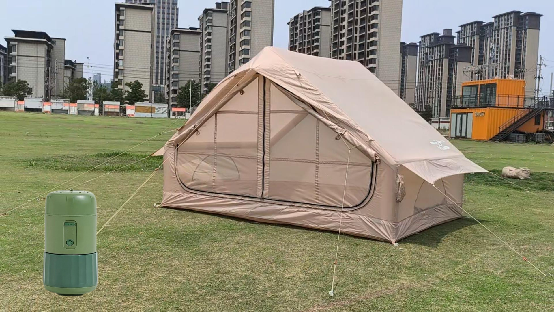 屋外キャンプ速開インフレータブルテント旅行携帯オックスフォード布インフレータブルテントキャンプテントシングルドア複数人