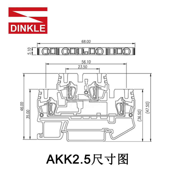 AKK2.5 ��� AK����ʽ,˫��˫ͨ ���߶��� �������� 630V,20A��ɫ