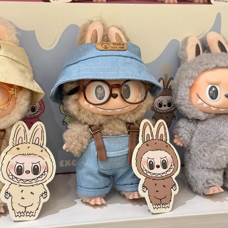 17cmlabubu ラブブ ブラインドボックス人形 第二世代 座りパーティーコンバット かわいい漫画ぬいぐるみジャンプスーツ|undefined