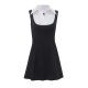 ins European and American Foreign trade 2024 spring and summer new sweet shirt lapel stitching contrast color slim sleeveless dress women