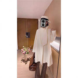 简奢大气，优雅千金范~精仿羊毛立领飘带大衣秋冬中长款宽松外套