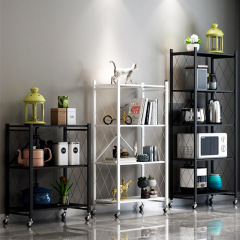 Kitchen storage rack multi-layer installation-free folding storage storage rack kitchen supplies microwave rack floor-standing household