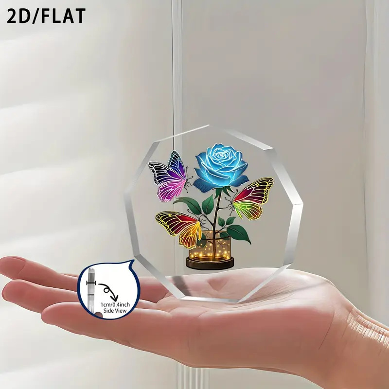 Amazon 新製品ホットセール透明九角形アクリル蝶飾りデスクトップ装飾工芸品テーブルセッティング|undefined