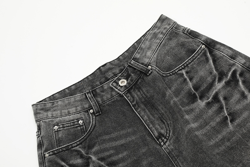 High-Waisted Denim Shorts For Women & Men - Vintage Washed Clean Fit Straight Leg Wide Leg Cropped Pant_viptrois.com