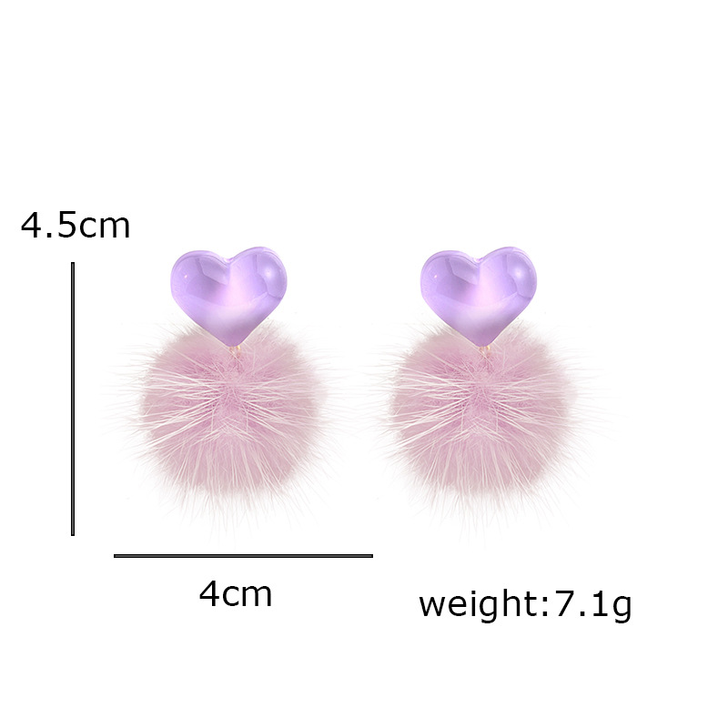 7g Weight Drop Earrings Classification 1 Pair Cute Heart Shape Handmade Arylic Drop Earrings
