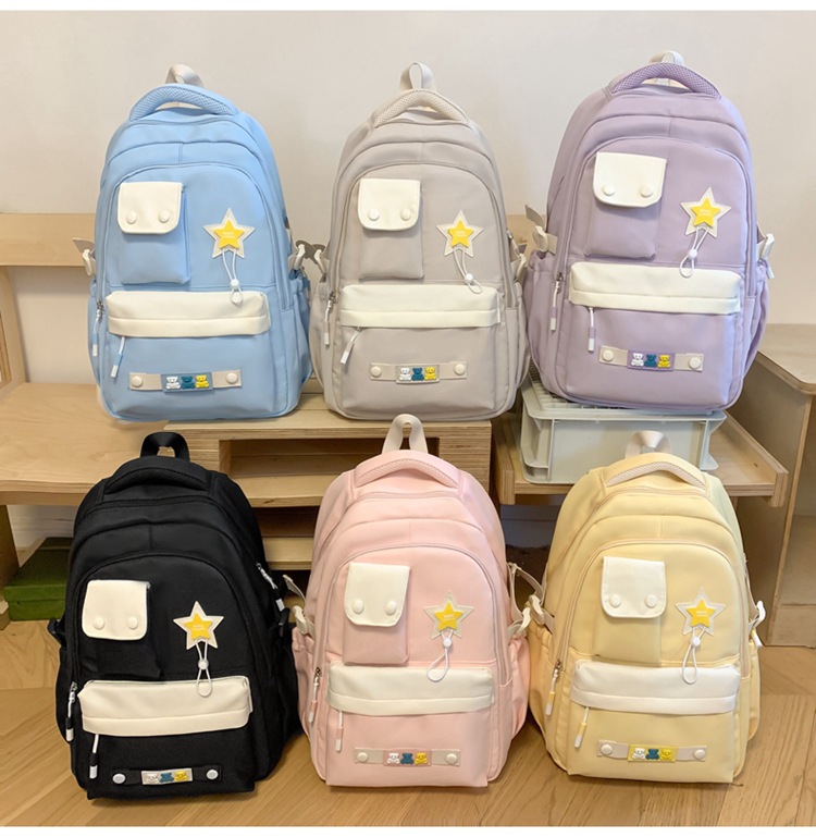Kids Backpacks New Ins College Style Large Capacity Schoolbag Backpack Solid Color Value Student Bag_voghion.com