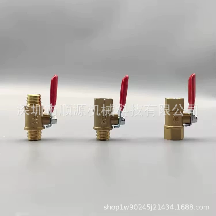 1/8NPT внутренний зубной латунный медный шаровой клапан Баота интубная трубка красный шаровой клапан маленький пневматический шаровой клапан пневматический элемент