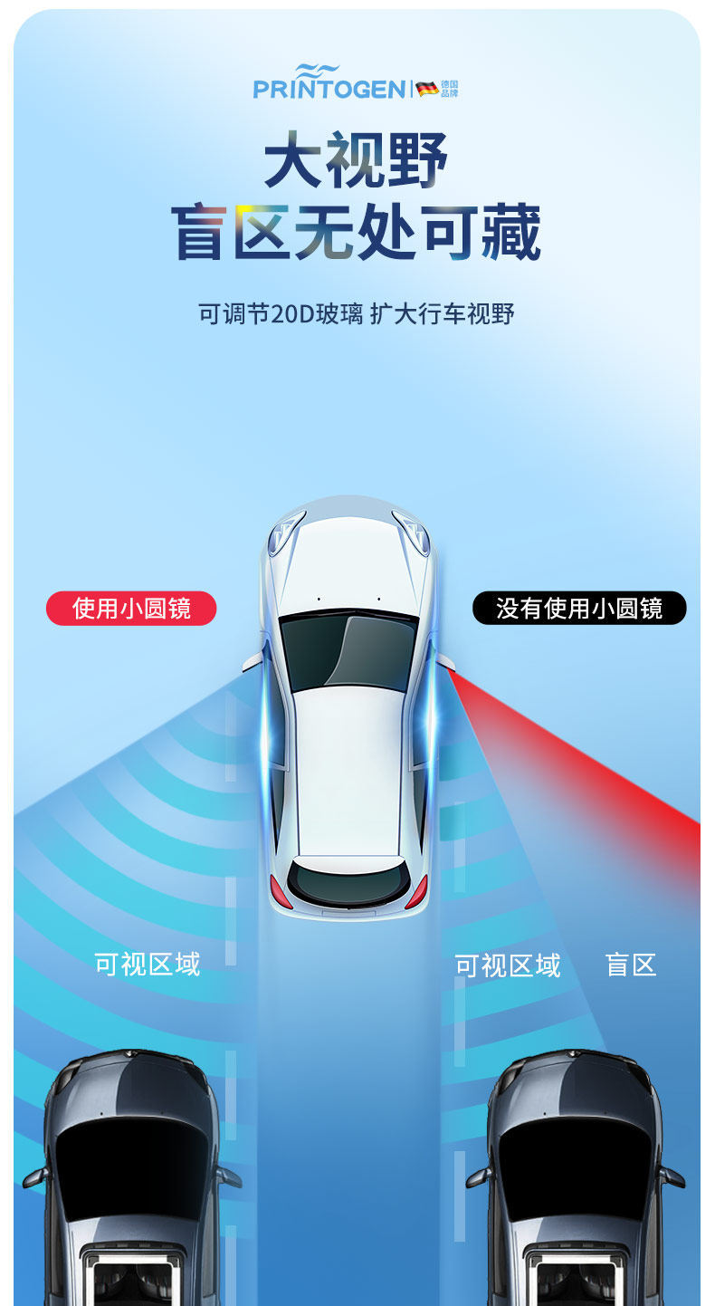 Car Reversing Small Round Mirror, Rearview Mirror Auxiliary Mirror, High-Definition Reflective Blind Spot Mirror, 360-Degree Blind Spot Device, Suction Cup Type