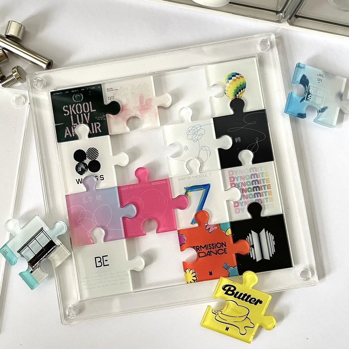 Transparent Acrylic Puzzle Star Peripheral Cartoon Real Portrait DIY Couple Photo Birthday Gift Table