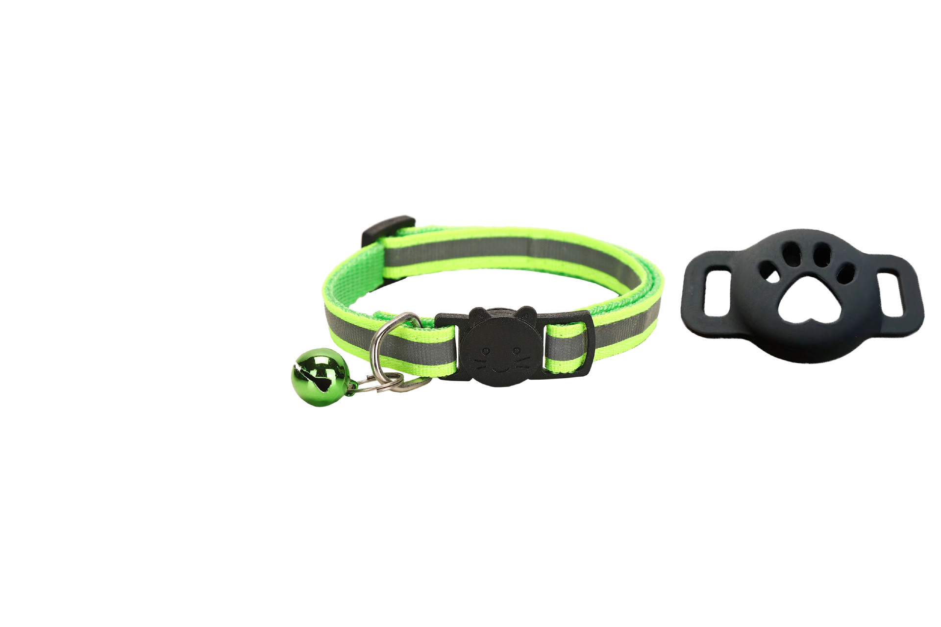 Nuevo collar de gato reflectante Airtag con campana localizador collar de silicona reflectante en stock