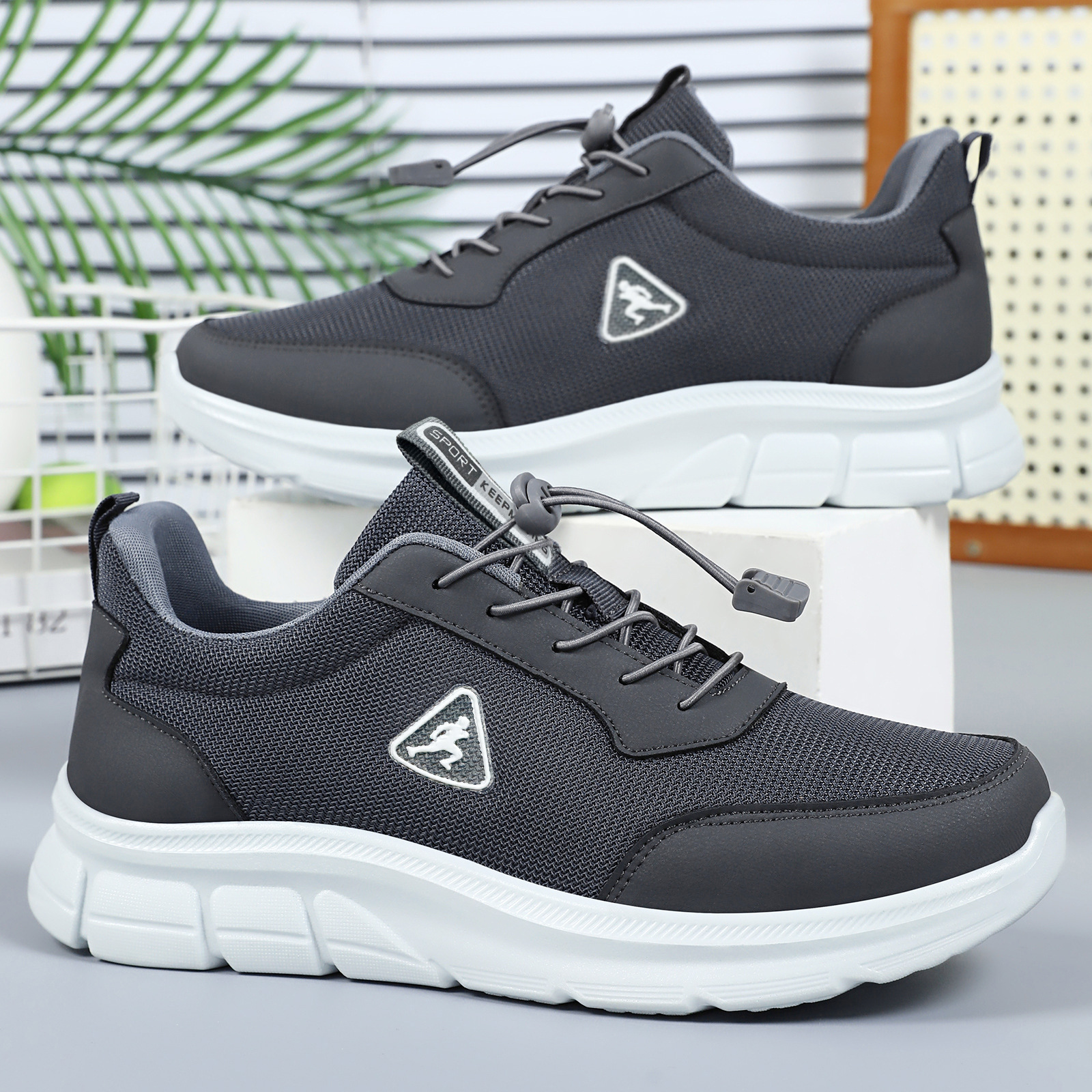 Zapatos para hombres, zapatos casuales de poliuretano, zapatos para hombres, zapatos para padres al aire libre, zapatos simples transpirables