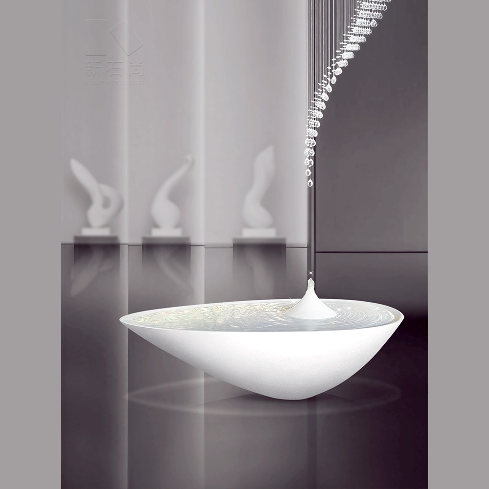 创意禅意喷泉摆件水滴山水水景小品简约现代流水会所装饰水钵聚宝