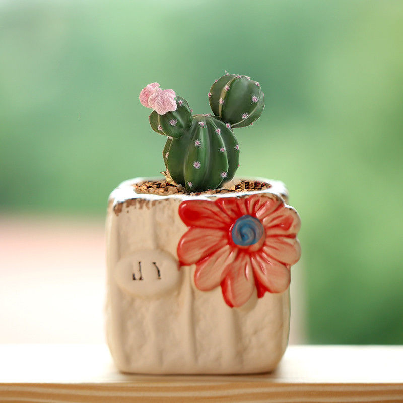 Creative Hand-Painted Succulent Flower Pots, Coarse Pottery Pots, Special Price Ceramic Indoor Succulent Small and Medium Flower Pots, Clearance Wholesale Street Stalls