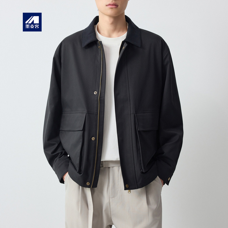 Momax Men's High-Quality Commuting Barn Style Lapel Jacket Men's 2026 Autumn High-End Jacket 81571