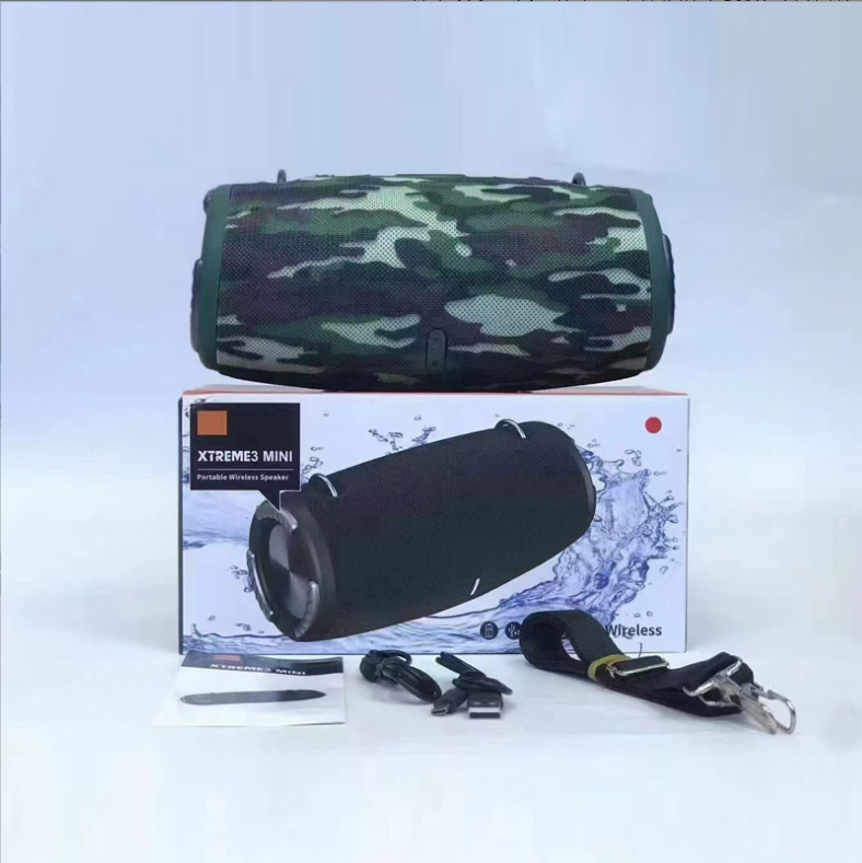 跨境XTRE3mini戰鼓三迷你藍牙音箱肩帶家用戶外便攜低音炮小音響