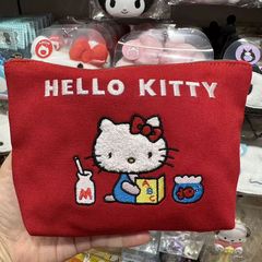 HelloKitty可爱零钱包灯芯绒化妆包少女心小方包便携外出收纳包