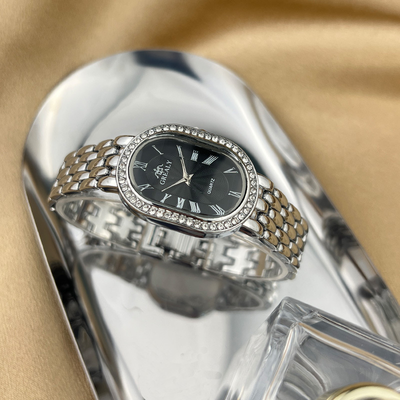 50g Weight Ordinary Glass Mirror Material Alloy Strap Material Watch Classification Pointer Display Type Jewelry Buckle Buckle Style Oval Dial Shape Daily Occasion Quartz Movement Geometric Pattern Women's Gender Simple Style Style Simple Style Geometric Jewelry Buckle Quartz Women's Watches 无