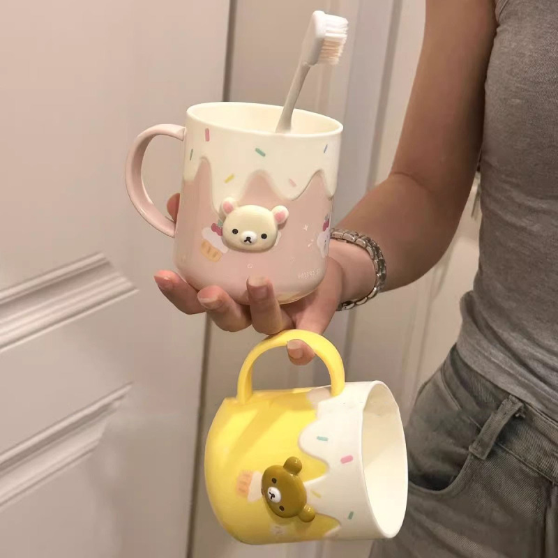 かわいいリラックマ洗面カップカップルうがいカップ家庭用高颜値歯磨きカップうがい学生寮カップ|undefined